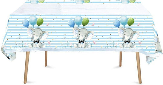 Tablecloth Alista Home Plastic Elephant Print 180 X 108 Cm Blue