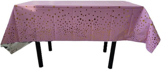 Husă De Masă Alista Home Cu Folie Imprimată Stele Aurii Rezistentă La Apă 137 X 274 Cm Roz