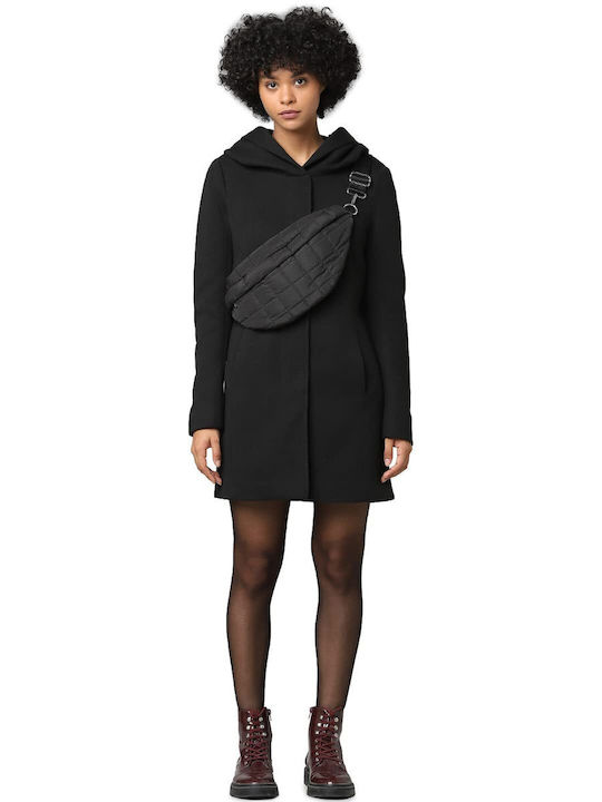 Sedona Women's Black Coat with Hood