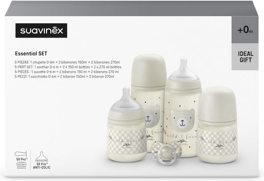 Suavinex Σετ Πλαστικά Μπιμπερό Κατά των Κολικών με Θηλή Σιλικόνης για 0+ μηνών 150ml 5τμχ