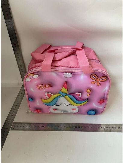 Alista Home Geantă Școlară Izotermică De Mână Roz Cu Unicorni 20x18x27.5cm