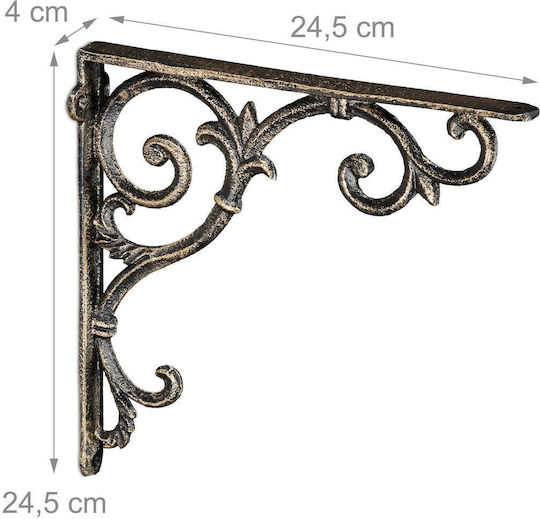 Relaxdays Suporturi Pentru Rafturi Din Metal Culoare Bronz 245x245mm 2 Bucăți 10032098_490