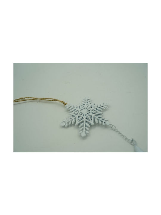 Ornament De Crăciun Pentru Brad Fulgi De Zăpadă Alb Din Metal 20 Cm Alista Home
