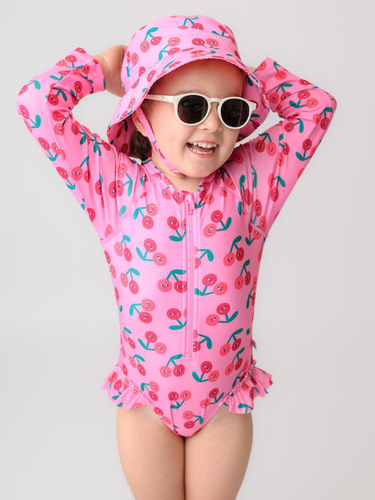 Zoocchini Kids Swimwear Set with Hat Cherry