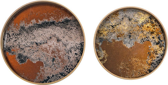 Artekko Dekorative Tablett Glas 39,4x39,4x3,8cm 2 Stücke