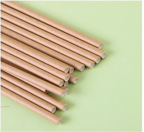 Set 100 Straws Alista Home Paper 20 Cm Solid Color Kraft