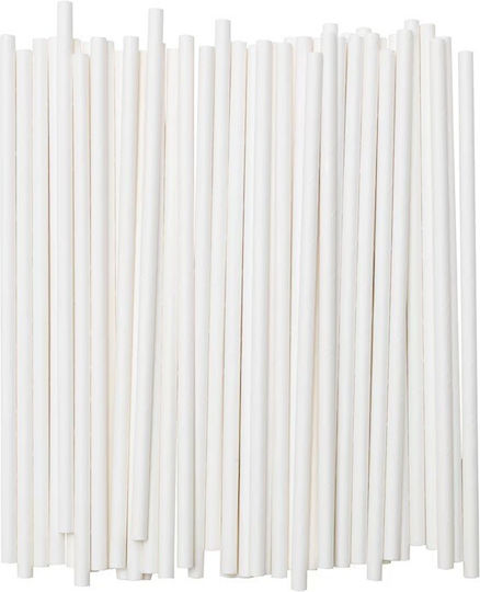 Set 100 Strohhalme Alista Home Papier 20 Cm Einfarbig Weiß