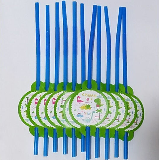 Set 10 Straws Alista Home Dino Park Collection 26 X 7 Cm Cardboard Plastic Multicolor