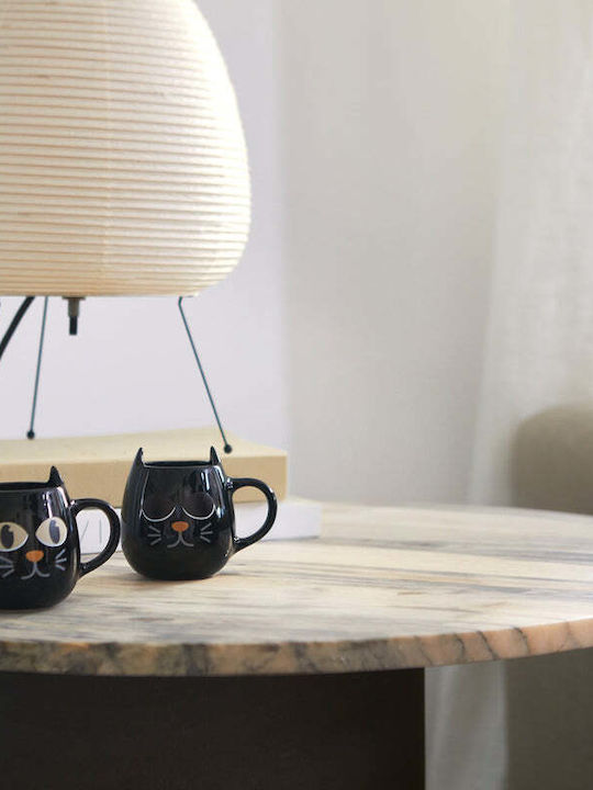 Balvi Wake Cat Set Ceramic Brown Coffee Cups Brown 2 Pieces