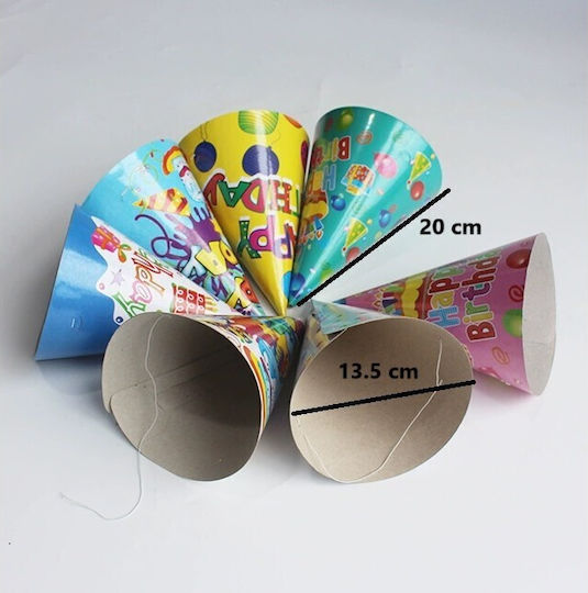 Set 6 Pălării De Petrecere Alista Home Kids Petrecere Carton 20 X 13.5 Cm Model 3 La Mulți Ani Multicolor