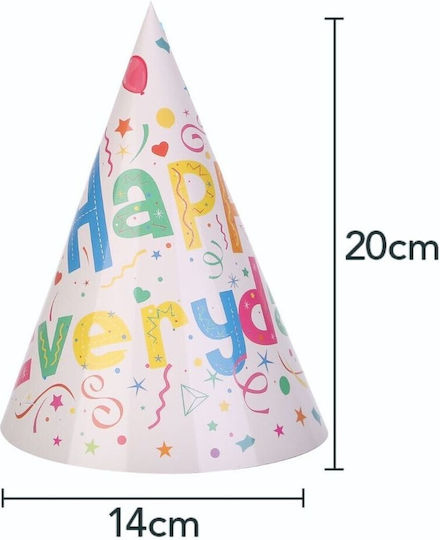 Set 6 Pălării De Petrecere Vesele Pentru Fiecare Zi 20x14 Cm Multicolore
