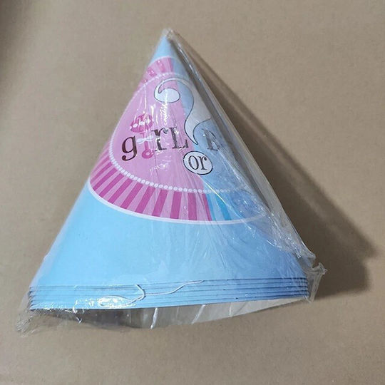 Set 6 Pălării de Petrecere Gender Reveal Alista Home Fetiță Băiat Realizate Din Carton 20 X 14 Cm Roz Albastru