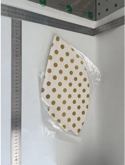Set 6 Pălării De Petrecere Metalice Alista Home Celebration Birthday Theme Polka Dot Design 20 Cm Aurii