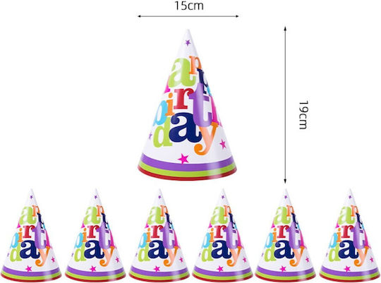 Set 6 Pălării De Petrecere La Mulți Ani Alista Home Petrecere Temă De Ziua De Naștere 19x15 Cm Multicolor