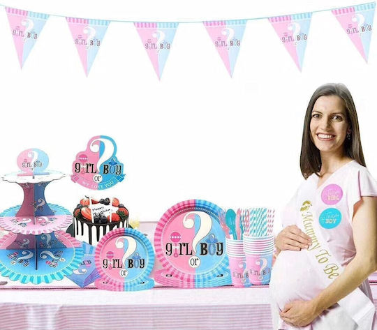 Set 6 Pălării de Petrecere Gender Reveal Alista Home Fetiță Băiat Realizate Din Carton 20 X 14 Cm Roz Albastru