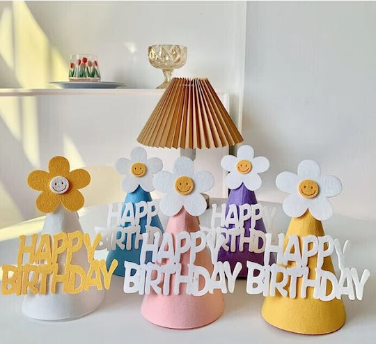 Set 3 Pălării De Petrecere Happy Birthday Alista Home Temă De Sărbătoare Floare Din Spumă Multicolor
