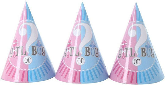 Set 6 Pălării de Petrecere Gender Reveal Alista Home Fetiță Băiat Realizate Din Carton 20 X 14 Cm Roz Albastru