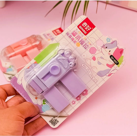 Eraser Alista Home Cat Paw Model 2 Refills Pull-push Adjustment Rubber Purple