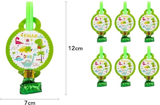 Set 6 Blowers Alista Home Dino Park Collection 12 X 7 Cm Made Cardboard Plastic Paper Multicolor