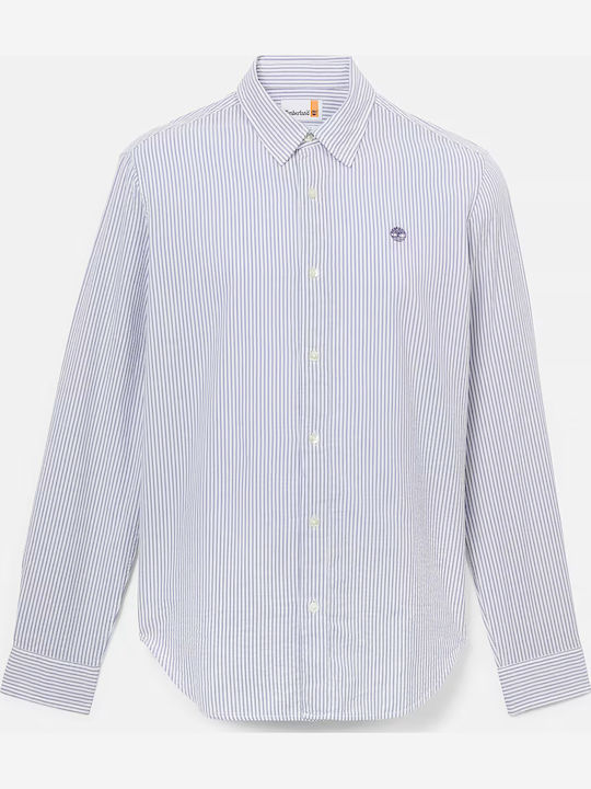 Long Sleeve Shirt in Regular Fit Striped Sky Blue