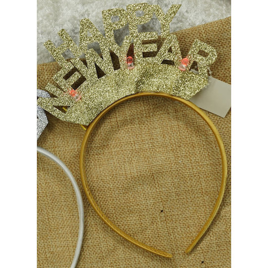 Happy New Year Stirnband Haarband Goldene Farbe Standardgröße Alista Home
