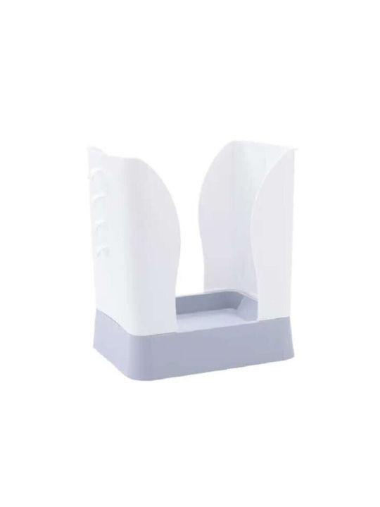 Expandable Trash Bin Alista Home Plastic Adjustable Foldable Versatile Kitchen Bathroom Office Universal Bin 21x25x17 Cm White Gray