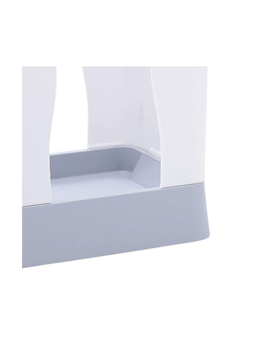 Expandable Trash Bin Alista Home Plastic Adjustable Foldable Versatile Kitchen Bathroom Office Universal Bin 21x25x17 Cm White Gray