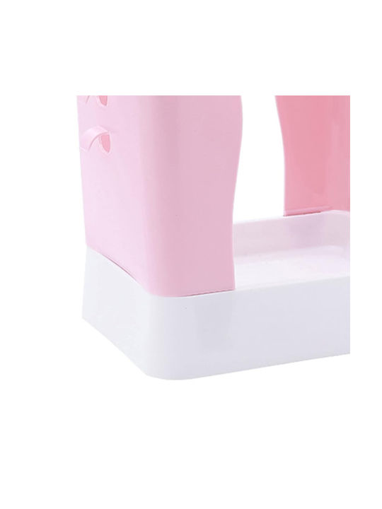 Expandable Trash Bin Alista Home Plastic Adjustable Foldable Versatile Kitchen Bathroom Office Universal Bin 21x25x17 Cm Pink White