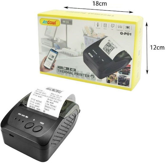 Andowl Thermischer Quittungsdrucker Tragbar Bluetooth Q-po1 Thermo-Drucker Drahtlos