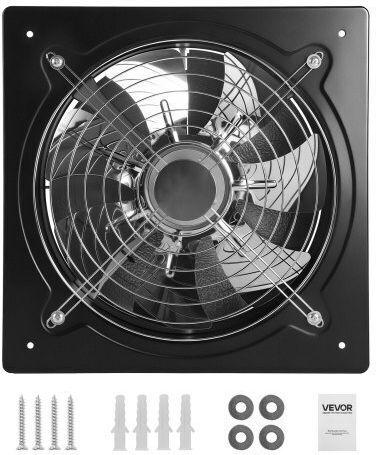 Vevor 30.5 Cm Exhaust Fan 1558 Cfm High Velocity Wall Mount Vent Fan Speed Control 70w Low Consumption Portable Ventilation Extractor Attic Garage Basement Workshop Kitchen Chicken Coop