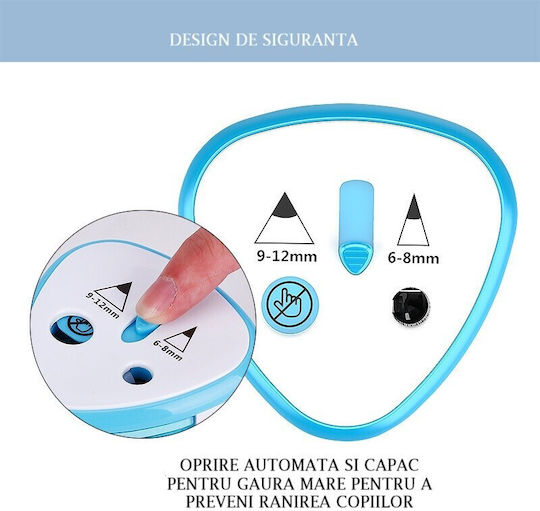 Ascuțitor Electric 2 Găuri Alista Home Gri 4 X Baterii Aa Nu Sunt Incluse 7.5 X 7.5 X 7.5 Cm Albastru