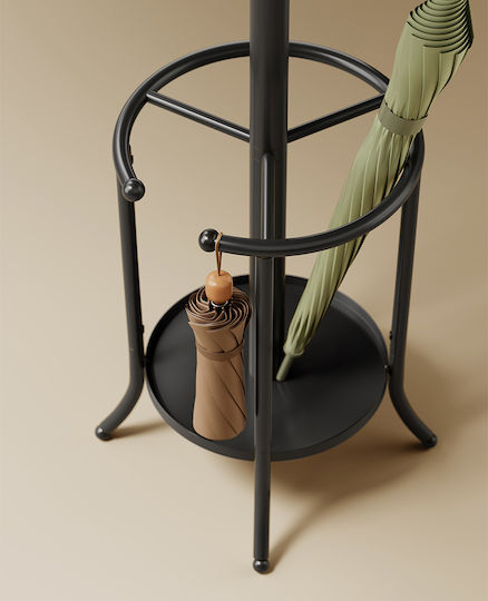 Songmics Καλόγερος Μεταλλικός Μαύρος 40x40x175cm