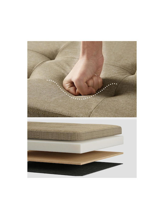 Stool For Living Room Collapsible With Storage Space Upholstered with Fabric Coffee 110x38x38cm