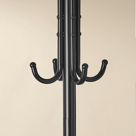 Songmics Καλόγερος Μεταλλικός Μαύρος 40x40x175cm