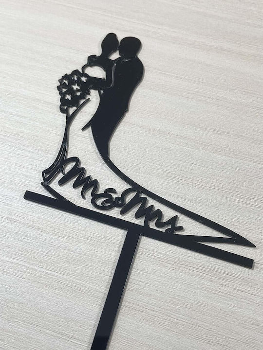 Cake Topper Alista Home Model 1 Mrandmrs 17.5 X 11 Cm Negru