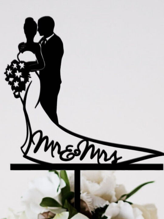 Cake Topper Alista Home Model 1 Mrandmrs 17.5 X 11 Cm Negru