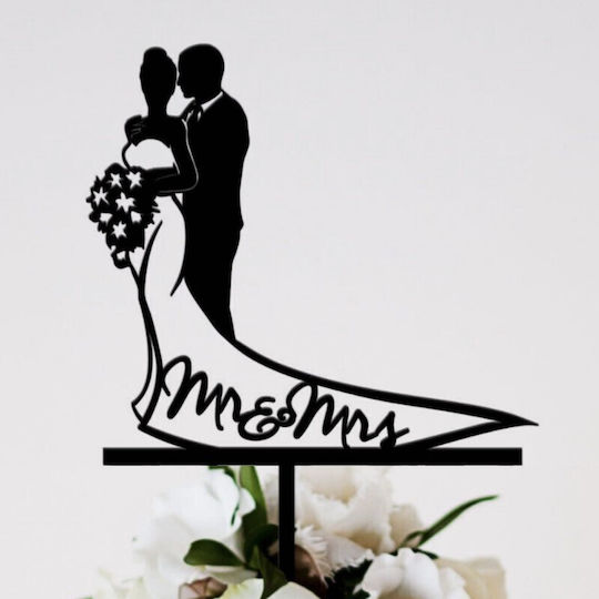 Cake Topper Alista Home Model 1 Mrandmrs 17.5 X 11 Cm Black