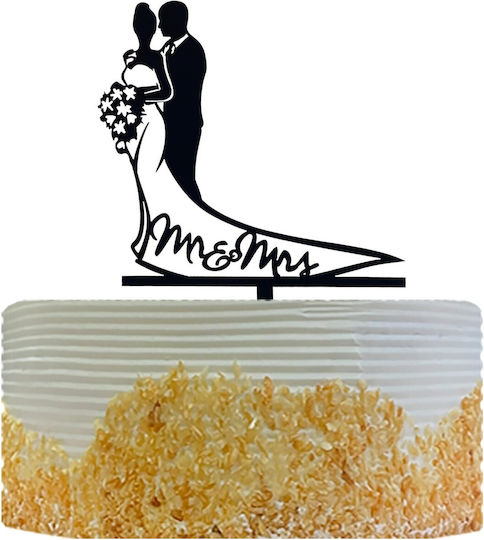 Cake Topper Alista Home Model 1 Mrandmrs 17.5 X 11 Cm Black