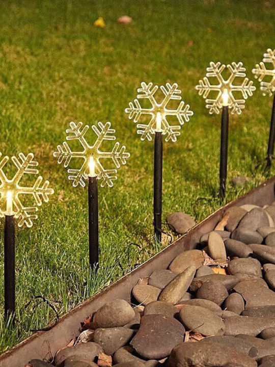 Set 5 Lămpi Led Alimentate cu Baterii Model Fulgi de Zăpadă pentru Exterior Grădină Alista Home 35,5 Cm Alb Cald