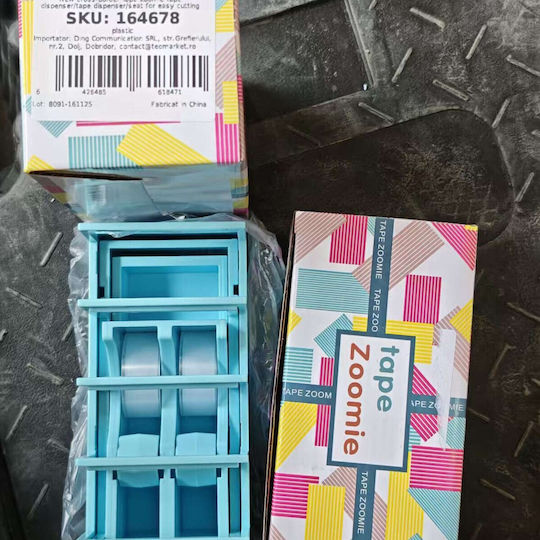 Dispenser Bandă Adezivă Alista Home Suport Bandă Birou Școală Plastic 15.5 X 7.7 X 7.4 Cm Albastru Deschis