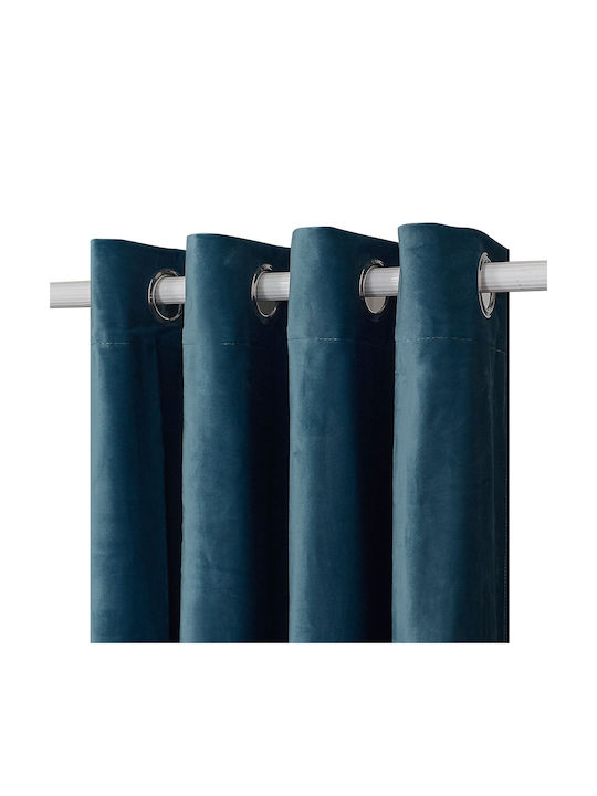 Viopros Curtain with Grommets Gray 140x260cm