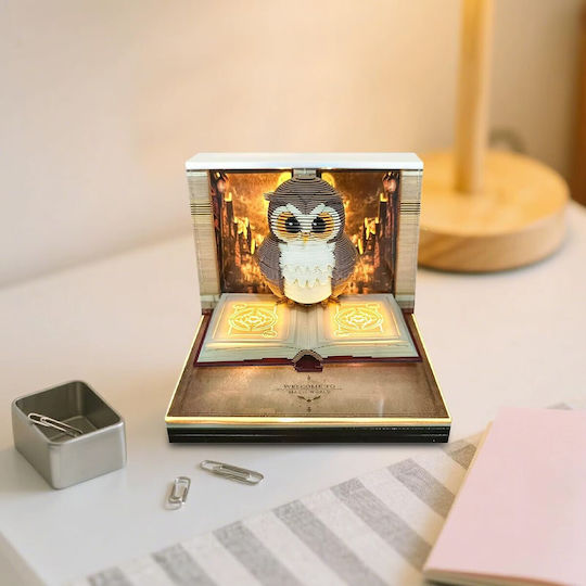 Calendar Interactiv 3D 2026 Alista Home Calendar Sculptură Lumină LED Lumea Magică Bufniță Copii Decorat Calendar de Birou 9 x 9 x 6,8 cm Maro