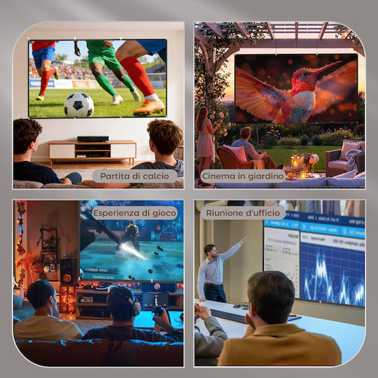 HomCom Οθόνη Προβολής Projector Τοίχου 16:9 / 120"