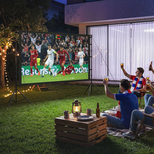 Homcom Οθόνη Προβολέα 100" 16:9 Hd 4k/8k Γωνία Θέασης 160° Διπλής Όψης Πτυσσόμενο Τρίποδη Λευκό 001-026v00bk