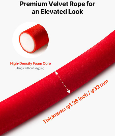 Vevor Red Rope 1.5m GLZSSPJ5FTJGXONGL001V0
