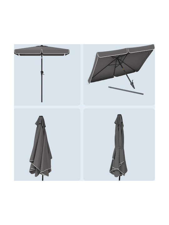 Umbrella Floor Square Metal Gray 1.5x1.5m