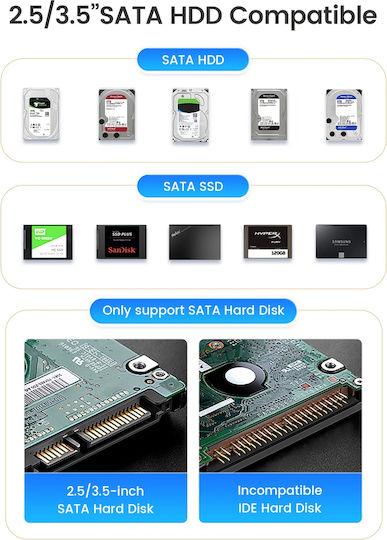 Orico Storage Hdd Ssd Dock Докинг Станция за Твърди Дискове SATA със Свързаност USB-C (DD28C3-C-EU-BK-BP)
