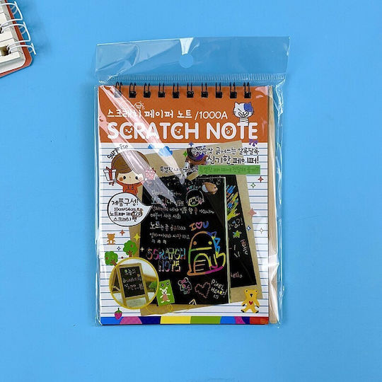 Bloc De Desen Scratch-Off Alista Home Diy Magic Scratch 12 Foi Creion Din Lemn Curcubeu Negru Cartonașe 14 5 X 10 Cm Portocaliu