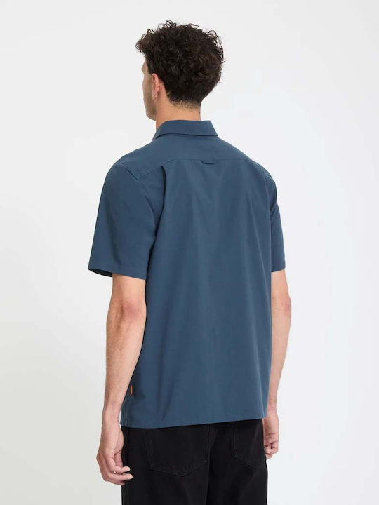 Kurzärmeliges Herrenhemd Blau