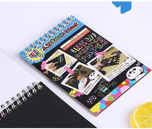 Alista Home Caiet De Șters Diy Magic De Șters 12 Foi Creion Din Lemn Curcubeu Carduri Negre A6 Multicolor